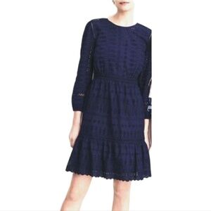 ✨ J.Crew Navy Embroidered Eyelet Dress | Size 00 ✨